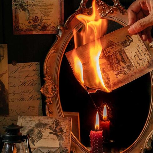 Vilikya 100 Sheets Magic Scrapbook Paper Pad, Vintage Junk Journal Supplies, Retro Decoupage Paper for Scrapbooking Kit, Mystery Poster for Room Decor Wall Collage Kit in Kuwait