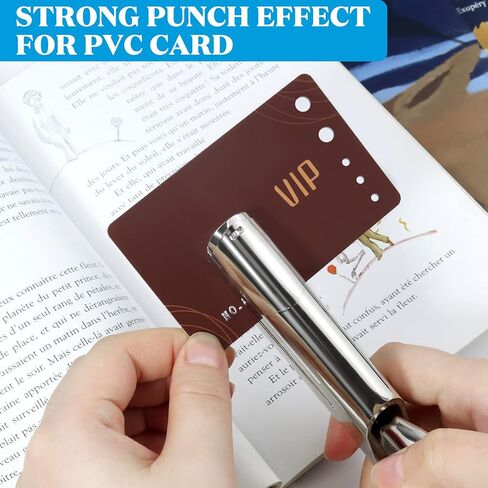 BEDSIFV 2 حزمة من الثقوب شديدة التحمل، 1/4 بوصة ثقب واحد و1/8 بوصة مثقاب يدوي، سعة 20 ورقة مثالية لبطاقة الأعمال الورقية والبلاستيكية من الورق المقوى in Kuwait