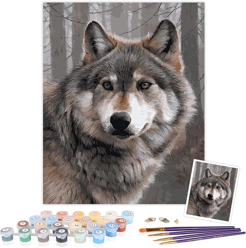 طلاء VIKMARI بالأرقام للبالغين، مجموعة الطلاء الزيتي DIY على قماش الغزلان بالأرقام للأطفال المبتدئين بدون إطار خشبي (16 × 20 بوصة) in Kuwait