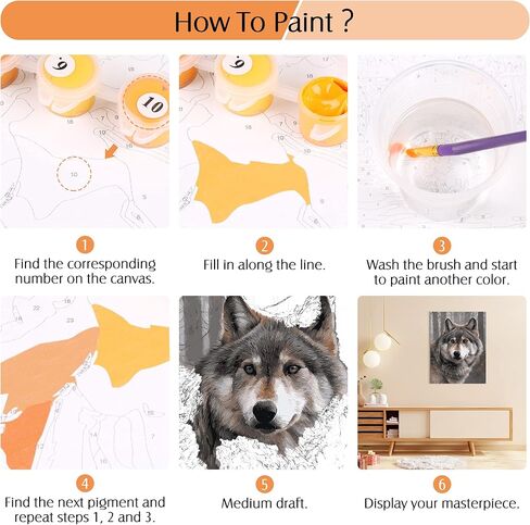 طلاء VIKMARI بالأرقام للبالغين، مجموعة الطلاء الزيتي DIY على قماش الغزلان بالأرقام للأطفال المبتدئين بدون إطار خشبي (16 × 20 بوصة) in Kuwait