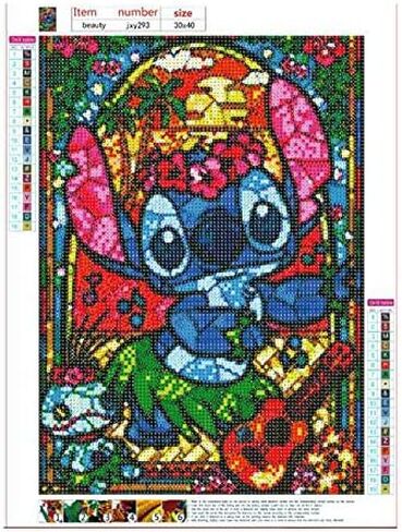 (ستيتش) - مجموعة لوحات ماسية خماسية الابعاد كاملة من حجر الراين، مجموعات رسم من حجر الراين الماسي للبالغين والاطفال والفنون التطريز الحرفية وديكور المنزل 30 سم × 41 سم (خياطة) in Kuwait