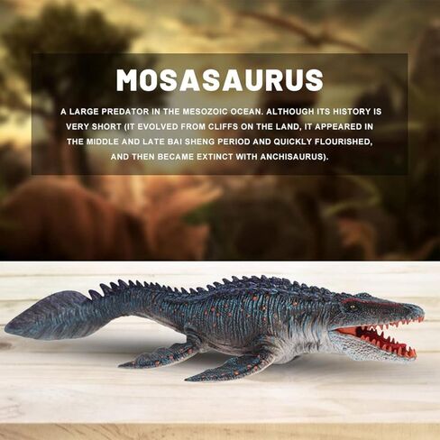 Jurassic Large Mosasaurus Dinosaur Toy Figure, 13.4" Realistic Giant Sea Monster Figurine, Educational Prehistoric Water World Ocean Creature for Model Decoration, Display, Collectors in Saudi Arabia