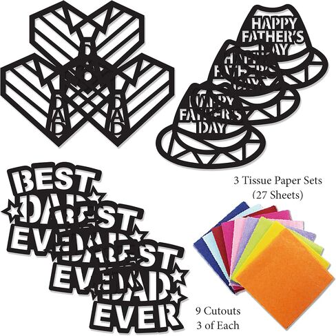 VHALE Suncatchers Craft 3 مجموعات (9 قطع) مع مناديل ورقية ذات تأثير زجاجي ملون، مجموعة أدوات التقاط الشمس، فن النوافذ، الحرف اليدوية في الفصول الدراسية، مشاريع فنية إبداعية، هدايا حفلات الأطفال (نباتات عصارية) in Kuwait
