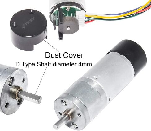 Quadrature Encoder Metal Geared Motor DC 12V 80RPM for Robotics,RC Car Model,Custom Servo, Arduino and 3D Printers,DIY Engine Toy in Kuwait
