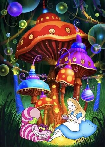 DIY 5D Diamond Painting by Number Kits for Adults and Kids for Alice in Wonderland 16X20 Painting Cross Stitch Full Drill Crystal Rhinestone Embroidery Pictures Arts Craft for Home Wall Decor Gift in Kuwait