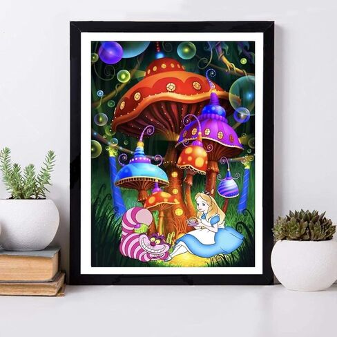 DIY 5D Diamond Painting by Number Kits for Adults and Kids for Alice in Wonderland 16X20 Painting Cross Stitch Full Drill Crystal Rhinestone Embroidery Pictures Arts Craft for Home Wall Decor Gift in Kuwait
