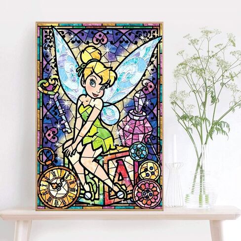 DIY الطلاء بالأرقام للبالغين والأطفال تينكر بيل الطلاء بالأرقام DIY طلاء أكريليك بالألوان حسب الأرقام مجموعة الرسم الرئيسية جدار غرفة المعيشة غرفة النوم ديكور ديزني تينكر بيل in Kuwait