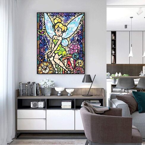 DIY الطلاء بالأرقام للبالغين والأطفال تينكر بيل الطلاء بالأرقام DIY طلاء أكريليك بالألوان حسب الأرقام مجموعة الرسم الرئيسية جدار غرفة المعيشة غرفة النوم ديكور ديزني تينكر بيل in Kuwait