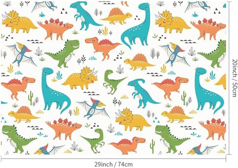 Birthday Wrapping Paper for Boys, Girls, Kids - 4 Cute Design Includes Monster, Car, Dinosaur Gift Wrap Paper for Holiday, Party, Baby Shower - 10 Sheets Pack, 20 inch X 30 inch Per Sheet, Not Rolled in Kuwait