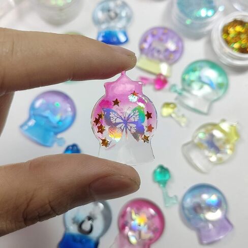 Cabochon Gemstone Resin Silicone Molds Set Unicorn, Crystal Ball, Perfume Bottle, Bird, Candy, Geometry for Jewelry Casting, Decoden Phone Case, Scrapbooking, Polymer Clay 12-Count Mini 0.27-1.3inch in Saudi Arabia