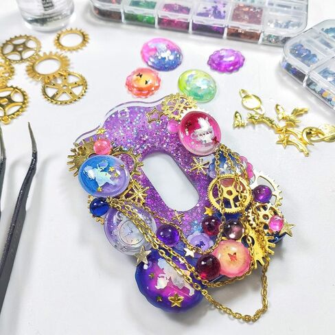 Cabochon Gemstone Resin Silicone Molds Set Unicorn, Crystal Ball, Perfume Bottle, Bird, Candy, Geometry for Jewelry Casting, Decoden Phone Case, Scrapbooking, Polymer Clay 12-Count Mini 0.27-1.3inch in Saudi Arabia
