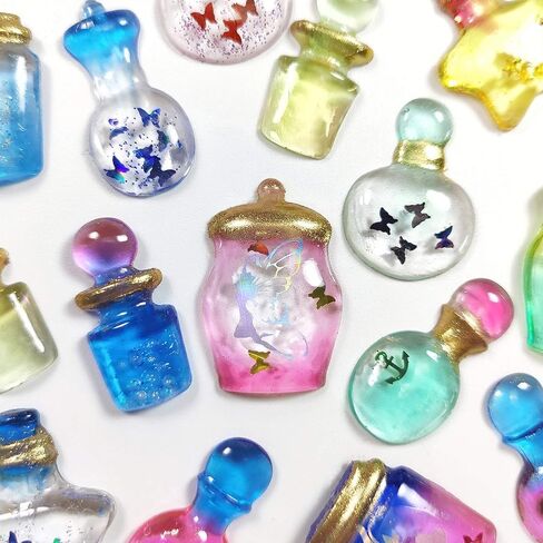 Cabochon Gemstone Resin Silicone Molds Set Unicorn, Crystal Ball, Perfume Bottle, Bird, Candy, Geometry for Jewelry Casting, Decoden Phone Case, Scrapbooking, Polymer Clay 12-Count Mini 0.27-1.3inch in Saudi Arabia
