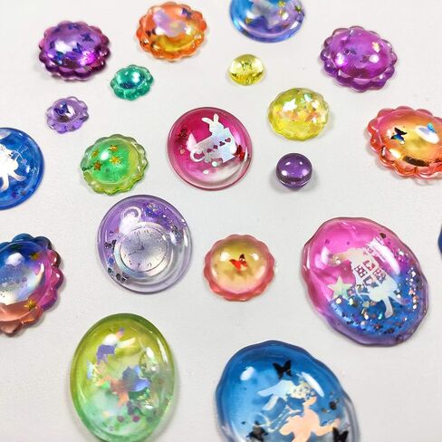 Cabochon Gemstone Resin Silicone Molds Set Unicorn, Crystal Ball, Perfume Bottle, Bird, Candy, Geometry for Jewelry Casting, Decoden Phone Case, Scrapbooking, Polymer Clay 12-Count Mini 0.27-1.3inch in Saudi Arabia