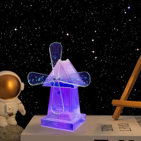 فويسدك قوالب راتنج دوارة لطاحونة هوائية، قوالب سيليكون لطاحونة الهواء الكريستالية لراتنج الايبوكسي، مجموعة قوالب صب الراتنج لتزيين سطح المكتب وديكور المنزل in Kuwait