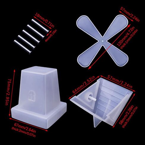 فويسدك قوالب راتنج دوارة لطاحونة هوائية، قوالب سيليكون لطاحونة الهواء الكريستالية لراتنج الايبوكسي، مجموعة قوالب صب الراتنج لتزيين سطح المكتب وديكور المنزل in Kuwait