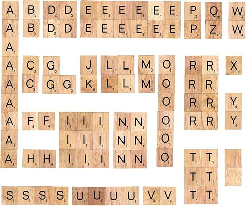 الحروف الأبجدية المكونة من 100 قطعة خشبية من أجل لعبة سكرابل الكلمات ولوحة الألعاب التعليمية والحروف الحرفية لتزيين الجدران والقطع الخشبية الأخرى للحرف اليدوية... in Kuwait