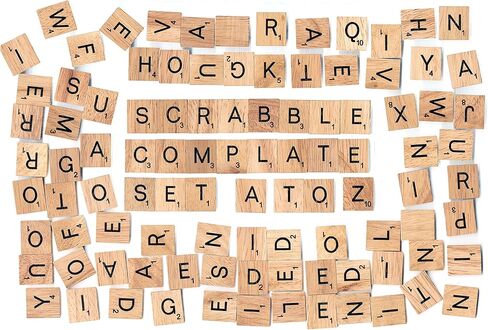 الحروف الأبجدية المكونة من 100 قطعة خشبية من أجل لعبة سكرابل الكلمات ولوحة الألعاب التعليمية والحروف الحرفية لتزيين الجدران والقطع الخشبية الأخرى للحرف اليدوية... in Kuwait