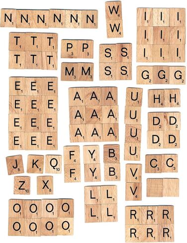 الحروف الأبجدية المكونة من 100 قطعة خشبية من أجل لعبة سكرابل الكلمات ولوحة الألعاب التعليمية والحروف الحرفية لتزيين الجدران والقطع الخشبية الأخرى للحرف اليدوية... in Kuwait