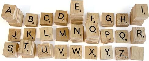 الحروف الأبجدية المكونة من 100 قطعة خشبية من أجل لعبة سكرابل الكلمات ولوحة الألعاب التعليمية والحروف الحرفية لتزيين الجدران والقطع الخشبية الأخرى للحرف اليدوية... in Kuwait