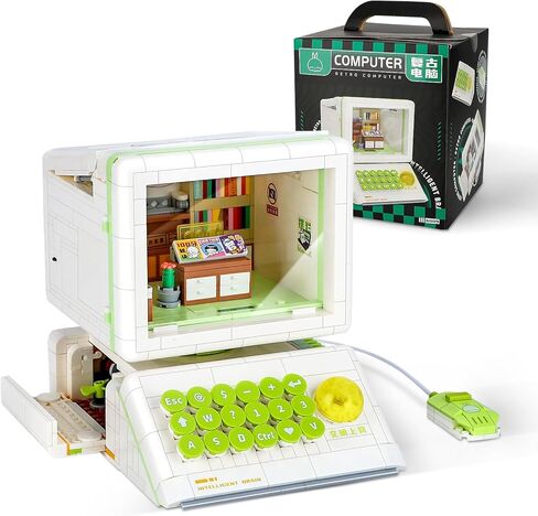 مجموعة بناء الكمبيوتر، نموذج كمبيوتر البناء مجموعات مكعبات بناء صغيرة للبالغين والمراهقين، عرض للمنزل أو المكتب، ألعاب تعليمية هدية عيد ميلاد عيد الميلاد in Kuwait