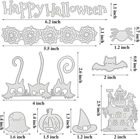 9 Pieces Halloween Cutting Dies Set Pumpkin Skull House Shape Template Metal Cutting Stencils for Halloween Scrapbook Card Making DIY Crafts Favors in Saudi Arabia