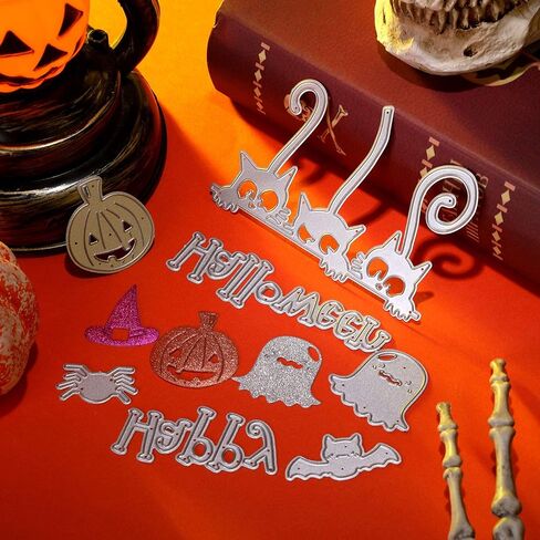 9 Pieces Halloween Cutting Dies Set Pumpkin Skull House Shape Template Metal Cutting Stencils for Halloween Scrapbook Card Making DIY Crafts Favors in Saudi Arabia