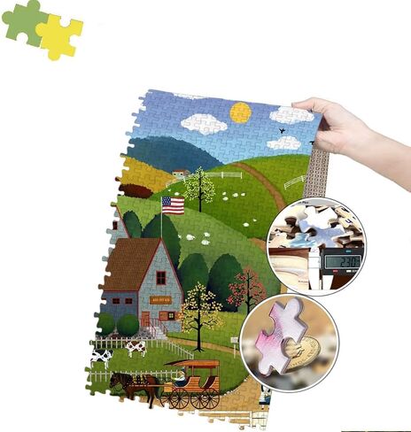 ألغاز NAKBINX Charles Wysocki مكونة من 1000 قطعة - ألغاز مزرعة وادي الثعلب الوردي، مرجع ملصق كبير، هدية مثالية للبالغين والأطفال in Kuwait