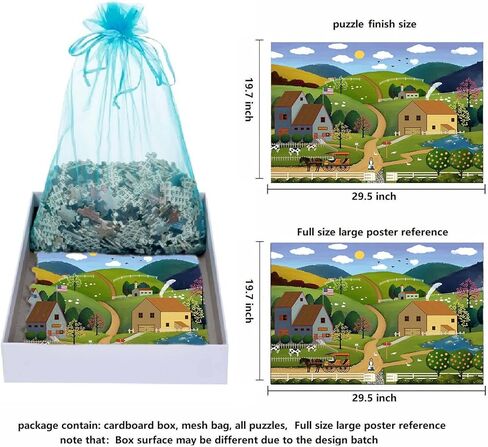 ألغاز NAKBINX Charles Wysocki مكونة من 1000 قطعة - ألغاز مزرعة وادي الثعلب الوردي، مرجع ملصق كبير، هدية مثالية للبالغين والأطفال in Kuwait