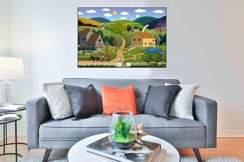 ألغاز NAKBINX Charles Wysocki مكونة من 1000 قطعة - ألغاز مزرعة وادي الثعلب الوردي، مرجع ملصق كبير، هدية مثالية للبالغين والأطفال in Kuwait