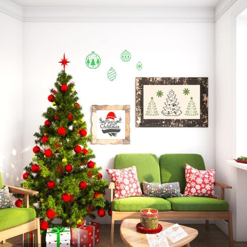 Christmas Stencils Reusable 20pcs Stencils for Crafts Reusable Xmas Templates(5.1 * 5.1inch) for Painting on Wood Slices Holiday Cards Scrapbooks Ornaments Canvas Windows DIY Art in Kuwait