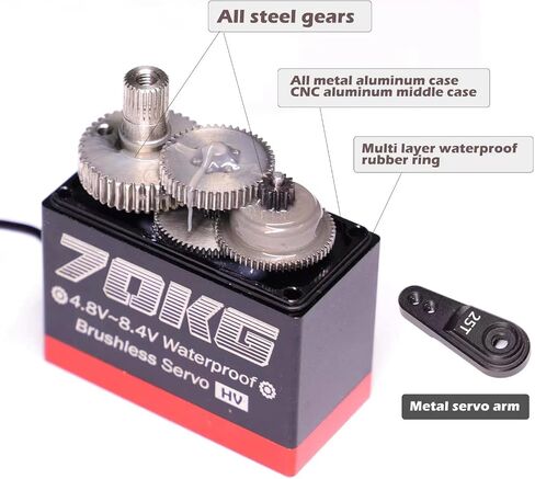 BETU 70kg Brushless Servo, Waterpoof Servo, High Torque Servo Compatible with 1/5，1/6, 1/8, 1/10 RC Car/Robot/Boat in Saudi Arabia
