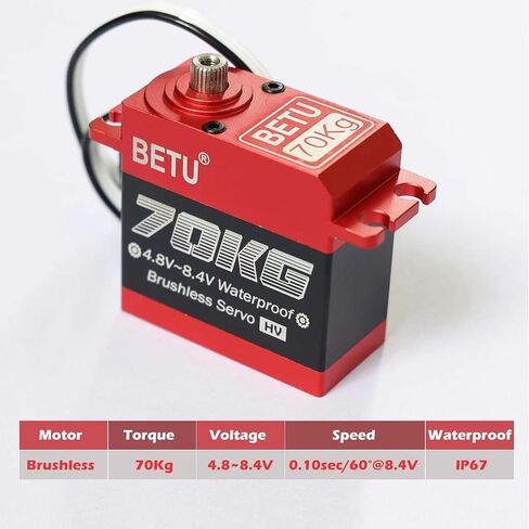 BETU 70kg Brushless Servo, Waterpoof Servo, High Torque Servo Compatible with 1/5，1/6, 1/8, 1/10 RC Car/Robot/Boat in Saudi Arabia
