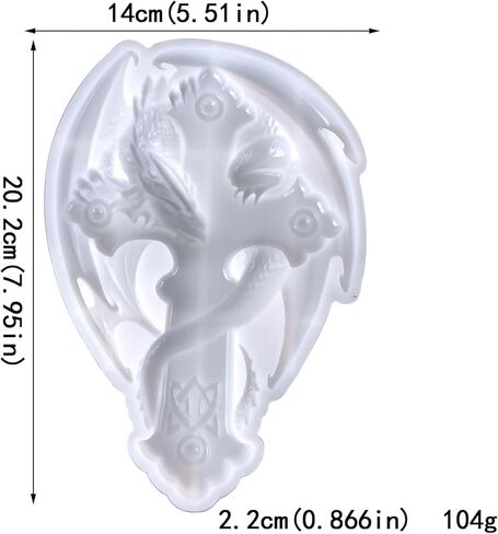 قالب راتنج ثلاثي الابعاد بتصميم تنين كروس، قالب سيليكون لصنع تمثال كبير لخبز الشوكولاتة، قالب صب راتنج ايبوكسي فريد يمكنك تركيبه بنفسك للتعليق على الحائط والباب، هدية للخزانة، ديكور فني للمنزل والمكتب in Kuwait