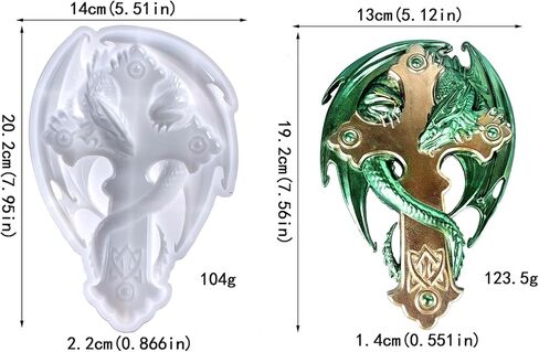 قالب راتنج ثلاثي الابعاد بتصميم تنين كروس، قالب سيليكون لصنع تمثال كبير لخبز الشوكولاتة، قالب صب راتنج ايبوكسي فريد يمكنك تركيبه بنفسك للتعليق على الحائط والباب، هدية للخزانة، ديكور فني للمنزل والمكتب in Kuwait