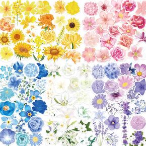 ملصقات الزهور ملصقات الأزهار للماء لمخطط سجل القصاصات 100 قطعة in Kuwait