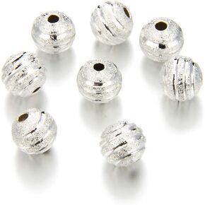 100pcs Adabele Tarnish Resistant 8mm Ribbon Pattern Round Spacer Loose Beads Gold Plated Brass for Jewelry Craft Making BF233-8