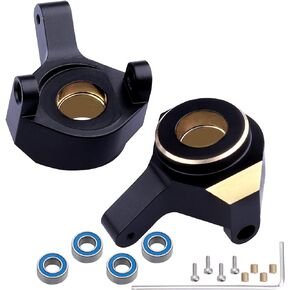 Heavy Duty Brass Steering Knuckles Front Steering Carrier Steering Knuckle with Bearings Upgrades for 1/24 RC Crawler Axial SCX24 90081 Parts in Saudi Arabia