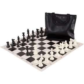 The House of Staunton Standard Chess Set Combination - Triple Weighted Regulation Pieces, Vinyl Chess Board and Standard Bag