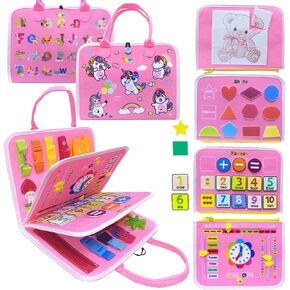 Toddler Busy Board Toys for Ages 2-4, Montessori Toys for 1 2 3 Year Old Boy and Girl, One Year Old Boy Birthday Gift, Educational Learning Busy Book Sensory Toys for Toddlers 1-3 in Kuwait