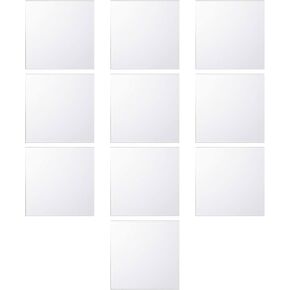 ZWIN 10PCS Square Mirror Tiles, 6x6 inches Acrylic Small Tiny Mirror Self Adhesive, Flexible Mirror Sheets Self Adhesive for DIY Crafts Art Projects Supplies Home Decoration in Kuwait