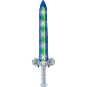 Geospace 23" Knight Geosword Soft & Safe Dueling Toy Swords - 2 Pack with Motion Activated LED Lights & Movement Battle Sounds (Green & Red)