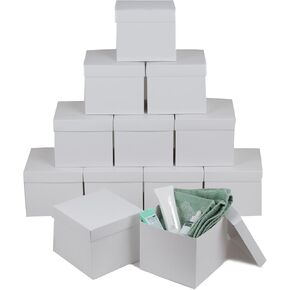 WonderPack Paper Small Business Packaging Supplies - White Paper Cardboard Boxes - White Gift Box 5.9х5.9x5.1 Inches 12 Pack in Kuwait