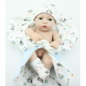 TERABITHIA Mini 10" Alive Reborn Baby Dolls Silicone Vinyl Full Body Washable for Boy