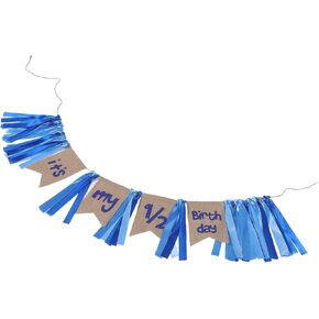 EXCEART flags the gift chair birthday pull flag 1/2 birthday birthday party decoration 1/2 birthday party decoration birthday supplies party favors cloth rope