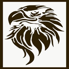 استنسل النسر، استنسل رأس النسر، استنسل النسر الأمريكي الأصلي، استنسل الطيور - استنسل الكتابة على الجدران للخشب والقماش والورق والنسيج والجدار والأثاث ديكور 8x8 بوصة in Kuwait