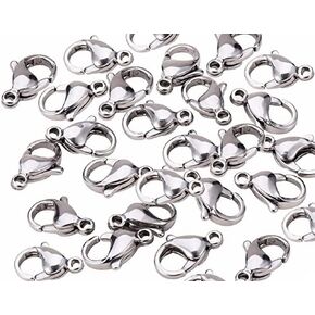MINI-FACTORY 100pcs Stainless Coating Silver Lobster Claw Clasps for Jewelry Making, 4x6mm in Kuwait