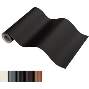 شريط إصلاح الجلد Oterri، رقعة إصلاح جلدية ذاتية اللصق، مجموعة إصلاح جلدية كبيرة مقاس 30 × 16 بوصة للأرائك ومقاعد السيارات والأثاث (جلد الليتشي المحبب، أسود) in Kuwait