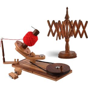Bhartiya Handicrafts Yarn Ball Winder Hand Operated, Yarn Winder for Crocheting, Wooden Yarn Ball Winder for Knitting Crocheting (Design 12)