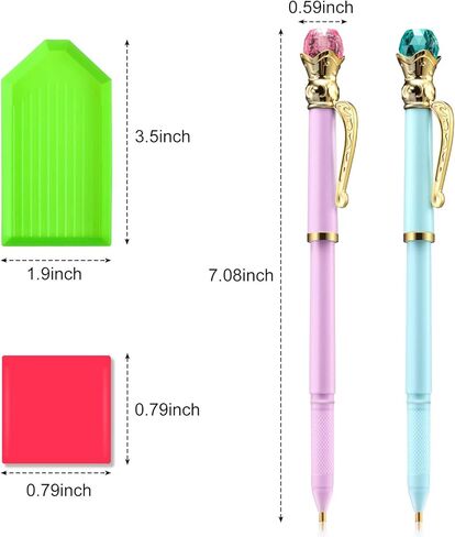 مجموعة ادوات رسم الماس خماسية الابعاد مكونة من 13 قطعة، تتضمن 2 قلم رسم ماسي كريستالي على شكل تاج وقلم حفر مع 10 صلصال غراء للرسم الماسي، صينية بلاستيكية للحرف اليدوية والتطريز in Kuwait