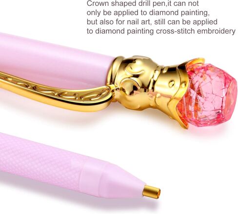 مجموعة ادوات رسم الماس خماسية الابعاد مكونة من 13 قطعة، تتضمن 2 قلم رسم ماسي كريستالي على شكل تاج وقلم حفر مع 10 صلصال غراء للرسم الماسي، صينية بلاستيكية للحرف اليدوية والتطريز in Kuwait